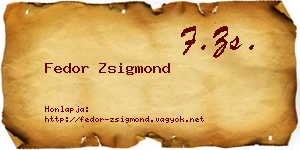 Fedor Zsigmond névjegykártya