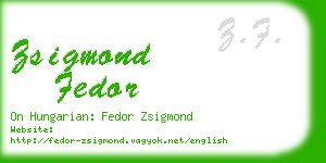 zsigmond fedor business card